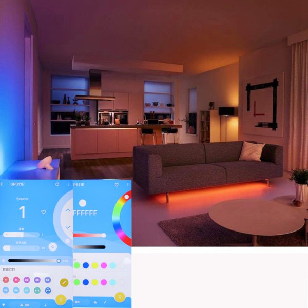 ریسه LED نواری RGB آیسی دار 12 ولت WS2811 متری