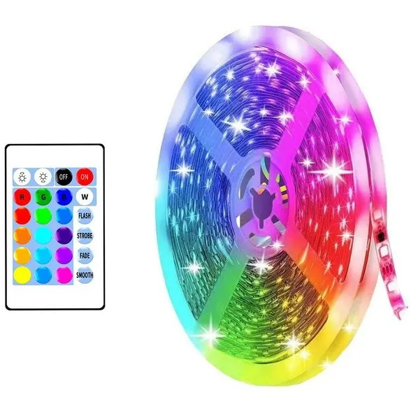 ریسه ال ای دی RGB گیمینگ 5 متری چیپ 2835 با ریموت و آداپتور