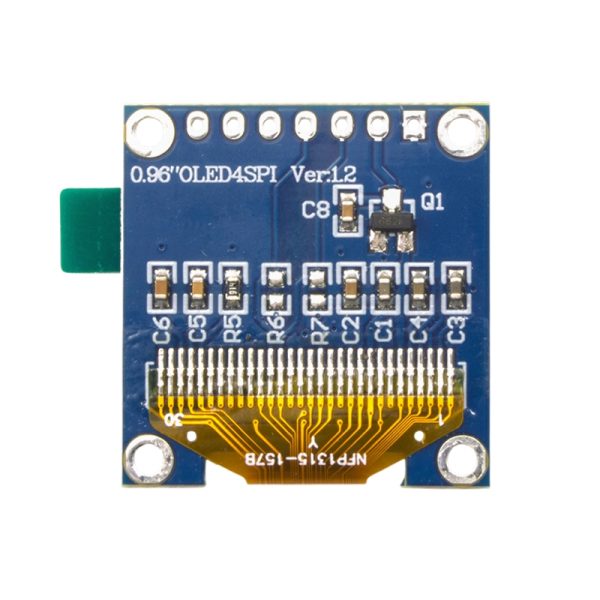 نمایشگر OLED آبی 0.96 اینچ رزولوشن 128×64 رابط SPI