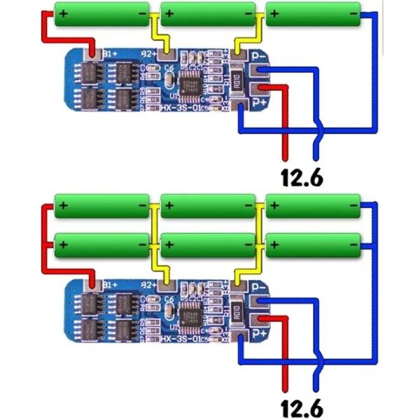 ماژول محافظ شارژ باتری لیتیومی 3 سل 10A آی سی دار