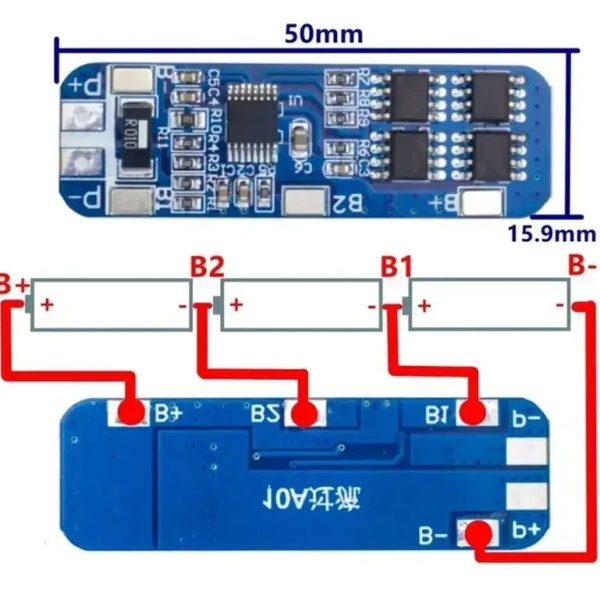 ماژول محافظ شارژ باتری لیتیومی 3 سل 10A آی سی دار
